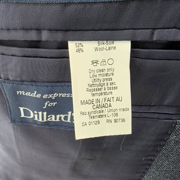 RALPH LAUREN Mens 50 Long Silk Wool Sport Coat Jacket Blazer Blue Plaid - Picture 11 of 12